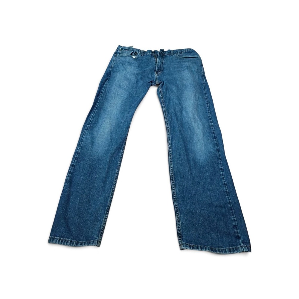 Levis 505 Regular Fit Straight Leg Jeans Mens 36x32 Medium Wash Blue Denim